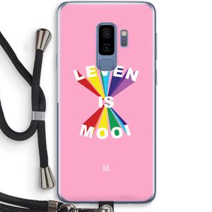 CaseCompany Het Leven Is Mooi: Samsung Galaxy S9 Plus Transparant Hoesje met koord