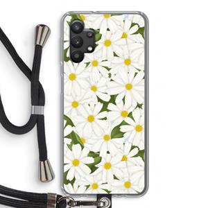 CaseCompany Summer Daisies: Samsung Galaxy A32 5G Transparant Hoesje met koord