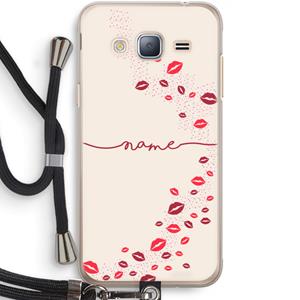 CaseCompany Kusjes: Samsung Galaxy J3 (2016) Transparant Hoesje met koord
