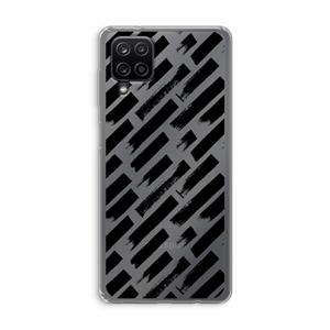 CaseCompany Zwarte vegen: Samsung Galaxy A12 Transparant Hoesje