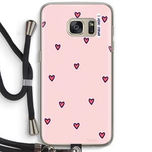 CaseCompany Hartjes: Samsung Galaxy S7 Transparant Hoesje met koord