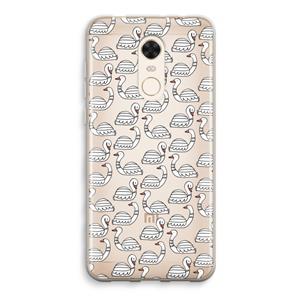 CaseCompany Zwanen: Xiaomi Redmi 5 Transparant Hoesje