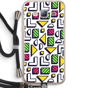 CaseCompany 8-bit N°4: Samsung Galaxy J3 (2016) Transparant Hoesje met koord