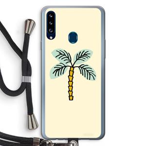 CaseCompany Palmboom: Samsung Galaxy A20s Transparant Hoesje met koord