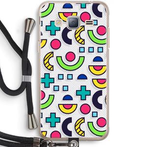 CaseCompany 8-bit N°6: Samsung Galaxy J3 (2016) Transparant Hoesje met koord