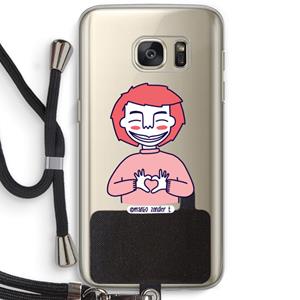 CaseCompany Hartje: Samsung Galaxy S7 Transparant Hoesje met koord