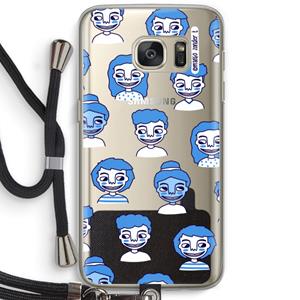 CaseCompany Gezichtjes: Samsung Galaxy S7 Transparant Hoesje met koord