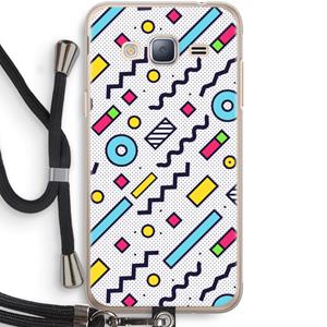 CaseCompany 8-bit N°8: Samsung Galaxy J3 (2016) Transparant Hoesje met koord