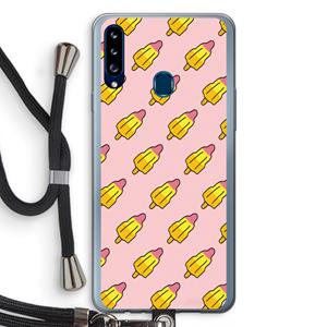 CaseCompany Waterijsjes: Samsung Galaxy A20s Transparant Hoesje met koord