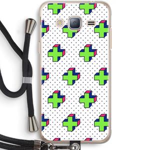 CaseCompany 8-bit N°10: Samsung Galaxy J3 (2016) Transparant Hoesje met koord