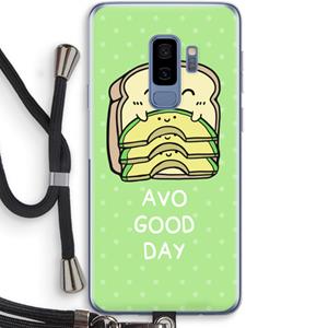 CaseCompany Avo Good Day: Samsung Galaxy S9 Plus Transparant Hoesje met koord