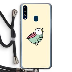 CaseCompany Birdy: Samsung Galaxy A20s Transparant Hoesje met koord