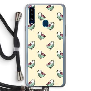 CaseCompany Vogeltjes: Samsung Galaxy A20s Transparant Hoesje met koord