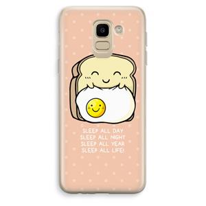 CaseCompany Sleep All Day: Samsung Galaxy J6 (2018) Transparant Hoesje