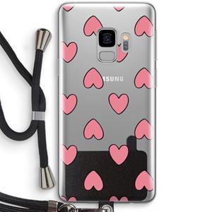CaseCompany Ondersteboven verliefd: Samsung Galaxy S9 Transparant Hoesje met koord