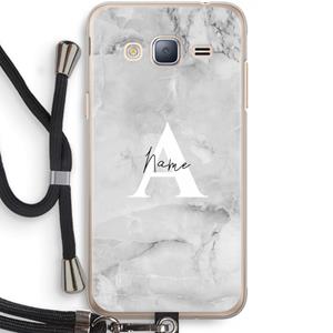 CaseCompany Ivory Marble: Samsung Galaxy J3 (2016) Transparant Hoesje met koord