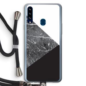 CaseCompany Combinatie marmer: Samsung Galaxy A20s Transparant Hoesje met koord