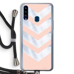 CaseCompany Marmeren pijlen: Samsung Galaxy A20s Transparant Hoesje met koord