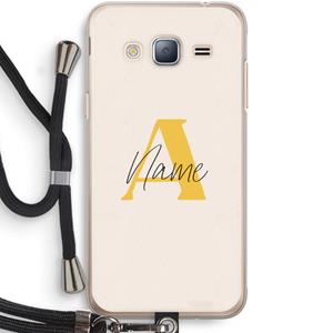 CaseCompany Amber Script: Samsung Galaxy J3 (2016) Transparant Hoesje met koord