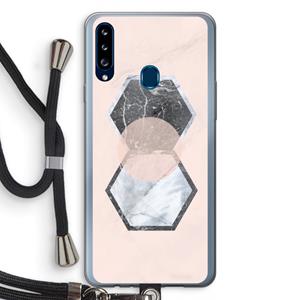 CaseCompany Creatieve toets: Samsung Galaxy A20s Transparant Hoesje met koord