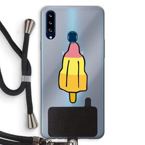 CaseCompany Raketijsje: Samsung Galaxy A20s Transparant Hoesje met koord