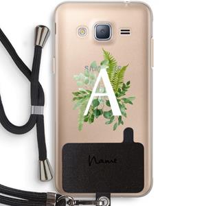 CaseCompany Green Brush: Samsung Galaxy J3 (2016) Transparant Hoesje met koord