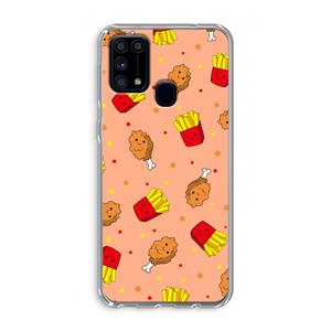 CaseCompany Chicken 'n Fries: Samsung Galaxy M31 Transparant Hoesje