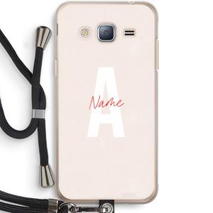 CaseCompany Strawberry Milkshake: Samsung Galaxy J3 (2016) Transparant Hoesje met koord