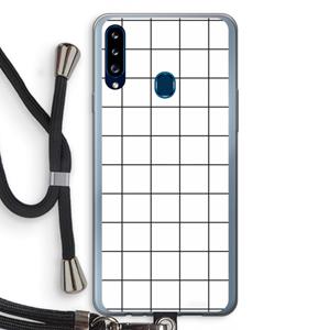 CaseCompany Rooster: Samsung Galaxy A20s Transparant Hoesje met koord