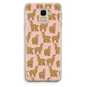 CaseCompany Alpacas: Samsung Galaxy J6 (2018) Transparant Hoesje