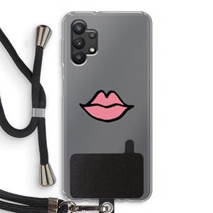 CaseCompany Kusje: Samsung Galaxy A32 5G Transparant Hoesje met koord