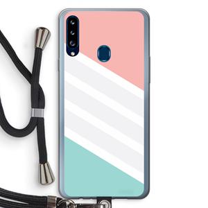 CaseCompany Strepen pastel: Samsung Galaxy A20s Transparant Hoesje met koord
