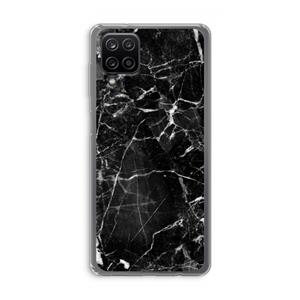 CaseCompany Zwart Marmer 2: Samsung Galaxy A12 Transparant Hoesje