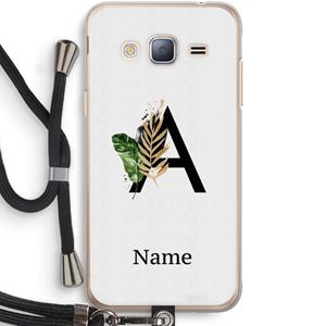CaseCompany Charcoal Flora: Samsung Galaxy J3 (2016) Transparant Hoesje met koord