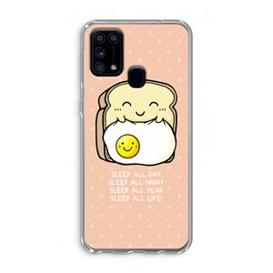CaseCompany Sleep All Day: Samsung Galaxy M31 Transparant Hoesje