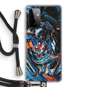 CaseCompany Black Unicorn: Samsung Galaxy A72 5G Transparant Hoesje met koord