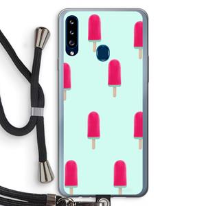 CaseCompany Waterijsje: Samsung Galaxy A20s Transparant Hoesje met koord