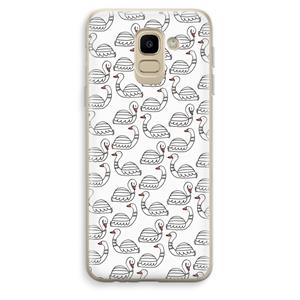 CaseCompany Zwanen: Samsung Galaxy J6 (2018) Transparant Hoesje