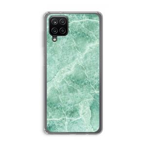 CaseCompany Groen marmer: Samsung Galaxy A12 Transparant Hoesje