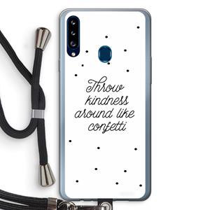 CaseCompany Confetti: Samsung Galaxy A20s Transparant Hoesje met koord