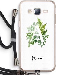 CaseCompany Green Brush: Samsung Galaxy J3 (2016) Transparant Hoesje met koord
