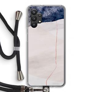 CaseCompany Stone White: Samsung Galaxy A32 5G Transparant Hoesje met koord