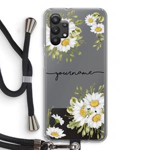 CaseCompany Daisies: Samsung Galaxy A32 5G Transparant Hoesje met koord
