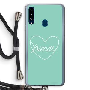 CaseCompany Friends heart pastel: Samsung Galaxy A20s Transparant Hoesje met koord