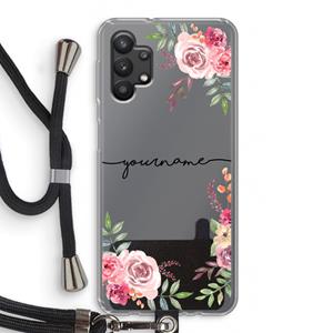 CaseCompany Rozen: Samsung Galaxy A32 5G Transparant Hoesje met koord