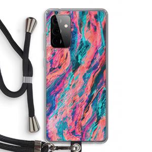 CaseCompany Electric Times: Samsung Galaxy A72 5G Transparant Hoesje met koord