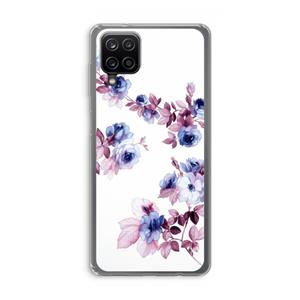 CaseCompany Waterverf bloemen: Samsung Galaxy A12 Transparant Hoesje