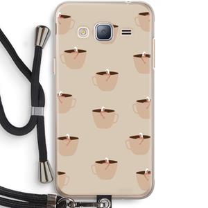 CaseCompany Morning coffee: Samsung Galaxy J3 (2016) Transparant Hoesje met koord