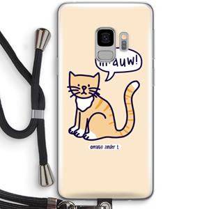 CaseCompany Miauw: Samsung Galaxy S9 Transparant Hoesje met koord