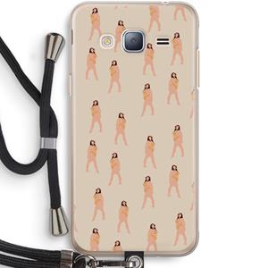 CaseCompany You're so golden: Samsung Galaxy J3 (2016) Transparant Hoesje met koord